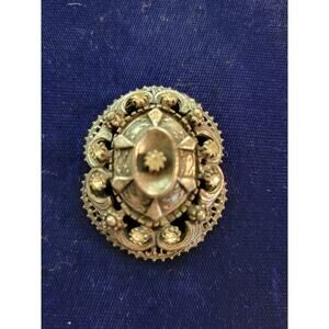 Vintage silver toned signed Florenza Brooch with magnetic pin back